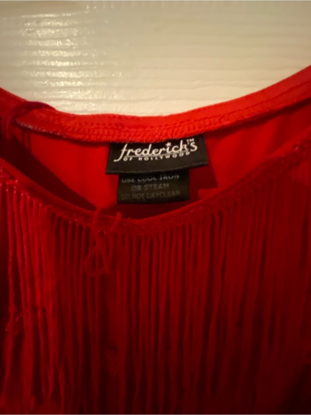 Frederick's of Hollywood Red Fringe Slip - Picture 2 of 2